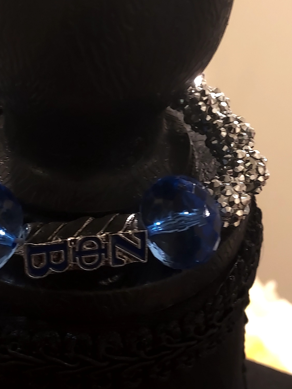 Handmade ZETA PHI BETA Blue Bead and Silver Crystal Womens Bracelet - Brand: